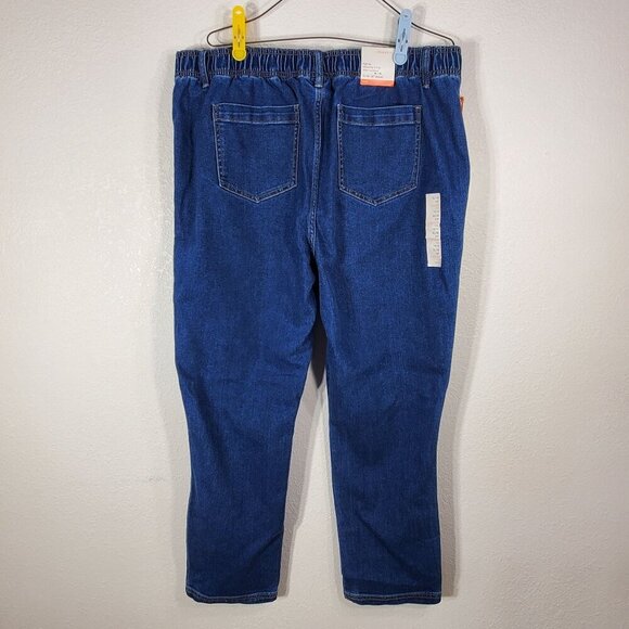 Knox Rose Womens XL/38 Straight Leg High Rise Stretch Denim Jeans Relaxed Fit - Picture 2 of 10